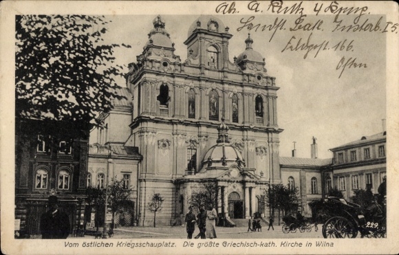 Briefkaart Vilnius Wilna Litouwen, Grieks-katholieke Kerk, WWI