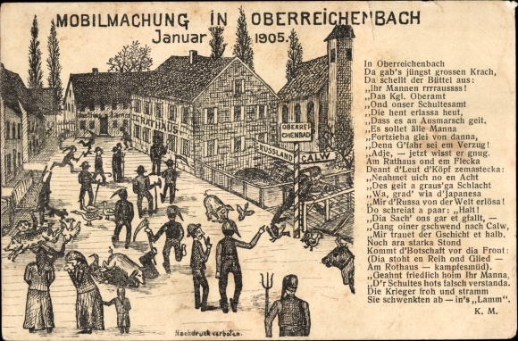 Artist PC Oberreichenbach in the Black Forest, mobilization January 1905