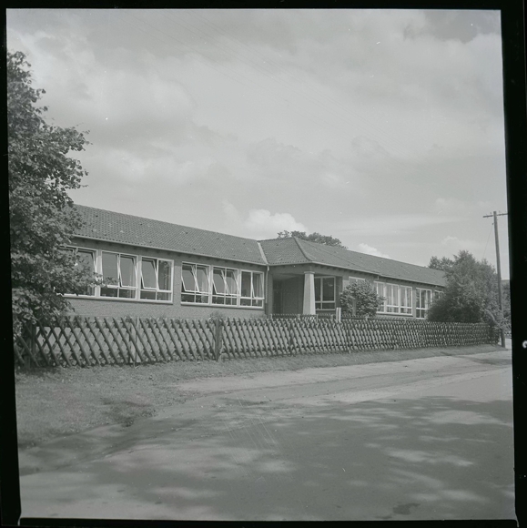 8 celluloid negatives Bokel Beverstedt in Lower Saxony, outdoor pool, street, schools