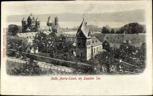 Relief Postcard Glees in the Eifel, Kloster Maria Laach am Laacher See