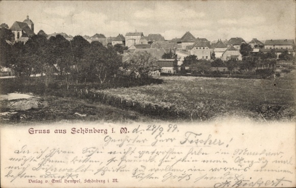 Postcard Schönberg in Mecklenburg, general view