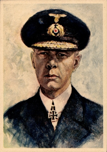KP artystyczna Graf, Oskar, admirał Günther Lütjens, portret, Kriegsmarine, posiadacz Krzyża Kawalerskiego