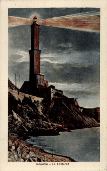 Postcard Genova Genoa Liguria, lighthouse
