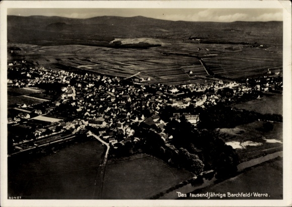 Postcard Barchfeld an der Werra Thuringia, aerial photograph
