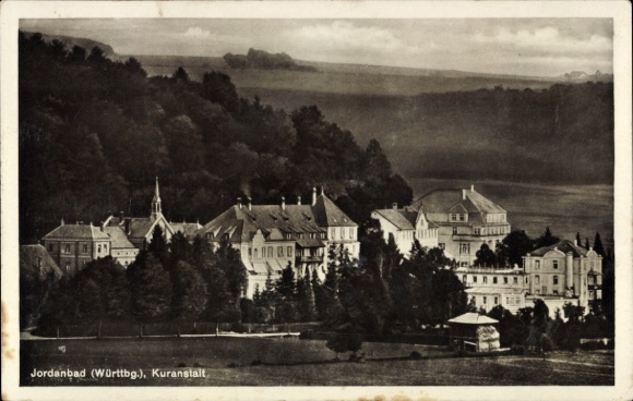 Ak Jordanbad Biberach an der Riß  Oberschwaben Württemberg, Jordanbad (Württbg.), Kuranstalt, Lan