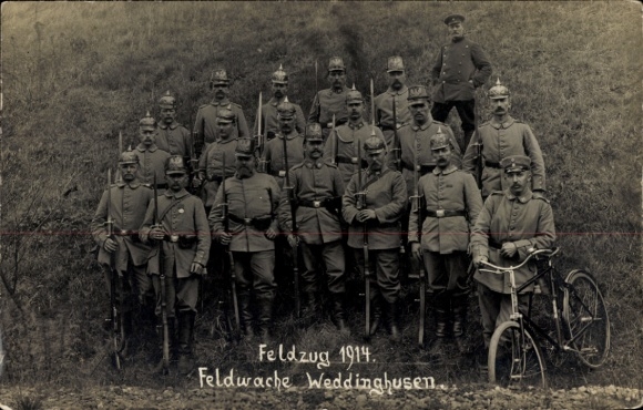 foto Ak Weddinghusen Weddingstedt in Holstein, veldwacht, campagne 1914