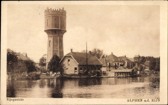 Postcard Alphen aan den Rijn South Holland, Rijngezicht, water tower