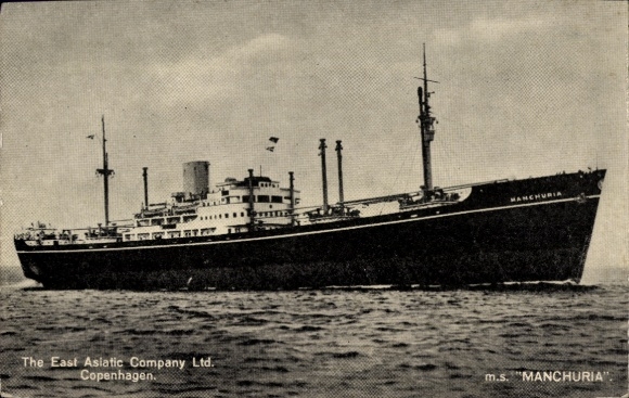 Ak-stoomboot MS Mantsjoerije, East Asian Company Kopenhagen