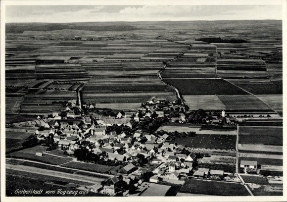 Postcard Giebelstadt in Lower Franconia, aerial photograph