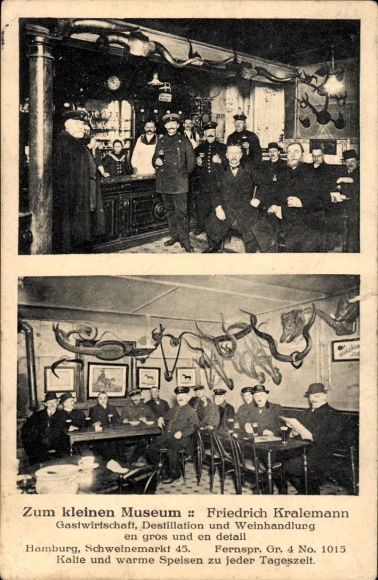 Postcard Hamburg Mitte St. Georg, Inn Zum kleinen Museum, Schweinemarkt 45