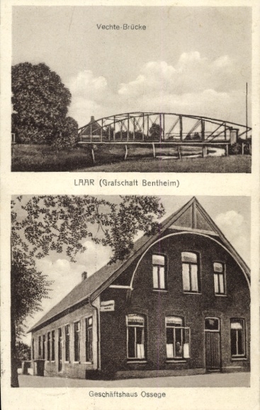 Ak Laar Grafschaft Bentheim, Vechtebrücke, Geschäftshaus Ossege
