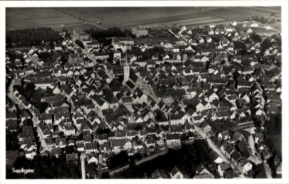 Ak Bad Saulgau in Oberschwaben, Fliegeraufnahme