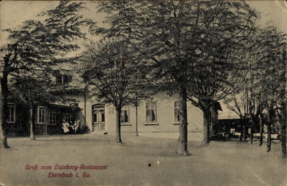 Postcard Ebersbach in Saxony Upper Lusatia, Hainberg-Restaurant