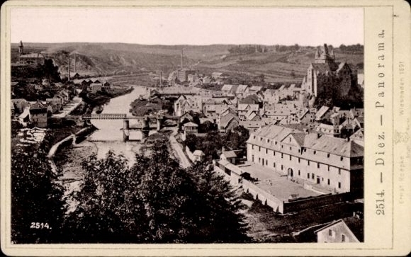 CdV Diez an der Lahn, Panorama, 1891