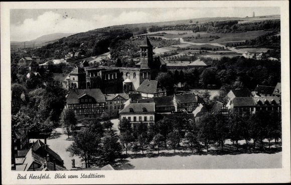 Postcard Bad Hersfeld Hessen, view from the city tower
