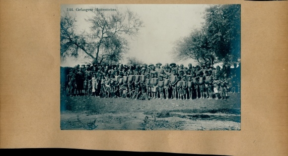 Photo 1906, Namibia German South West Africa, Hottentot prisoners of war