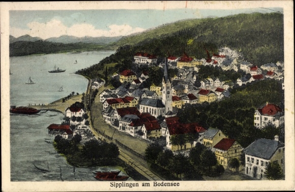 Kunstenaar Ak Sipplingen am Bodensee, algemeen beeld