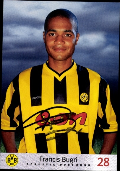 Autograph card footballer Francis Bugri, BVB 09, Borrussia Dortmund, autograph