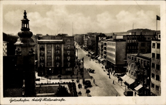 Ak Gdynia Gotenhafen Pommern, Adolf Hitler Straße