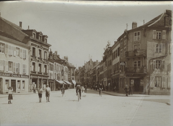 Original photo of Saarburg in Lorraine, Langestraße, around 1900