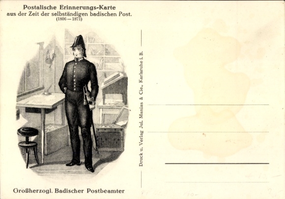 Ak Großherzoglich Badischer Postbeamter, Zeit der selbständigen Badischen Post 1806-1871