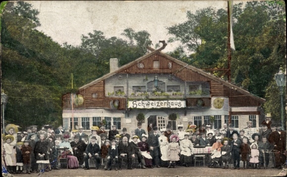 Ansichtkaart Zwickau in Saksen, commerciële en industriële tentoonstelling 1906, Schweizerhaus