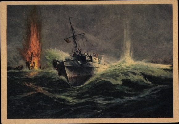 Artist PC Kriegsmarine, speedboat attack on escort destroyers on the English coast