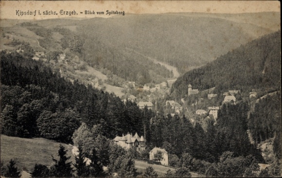 Ak Kipsdorf Altenberg im Erzgebirge, Gesamtansicht, Blick vom Spitzberg