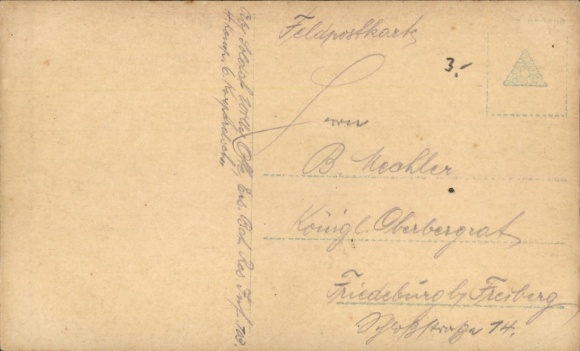 Postcard Lieutenant Hans Berg, leader of the prize crew SMS Möwe
