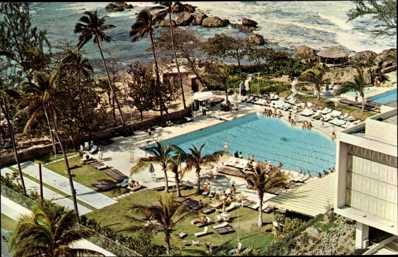Postcard San Juan Puerto Rico, Swimming pool and San Jeronimo Hilton