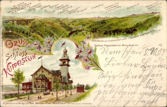 Chromo-Litho Küppelstein Westhausen Remscheid in the Bergisches Land, Küppelstein Castle