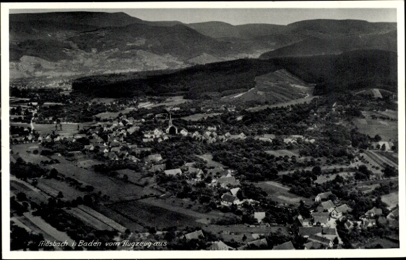 Postcard Mösbach Achern in Baden Schwarzwald, aerial photograph