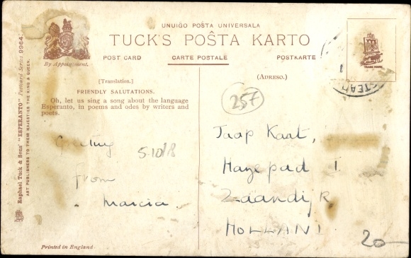Artist Postcard Amikajn Saltonn, Friendly Salutations, Esperanto for all