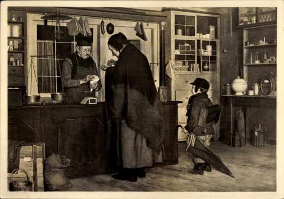 Artist Postcard Philippi, Peter, At the Grocer, HDK 546