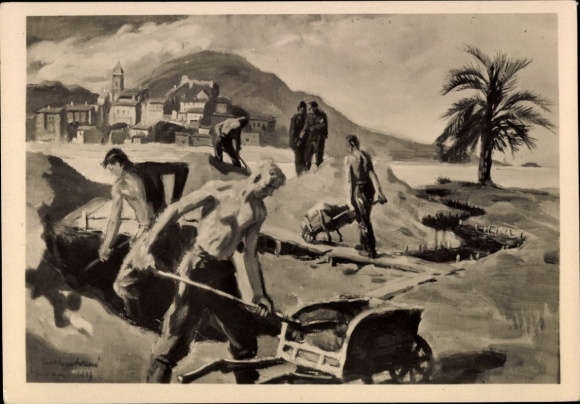 Künstler Ak Gerstenbrand, RAD Kunstschau Prag 1944, Arbeitseinsatz in Südfrankreich