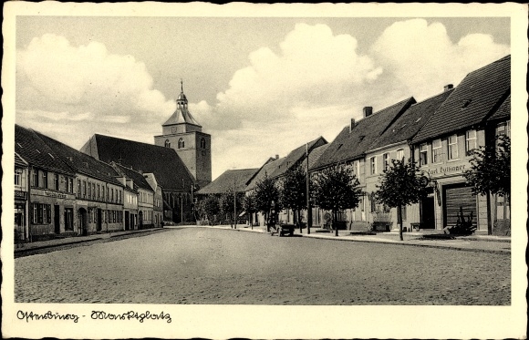 PC Osterburg in the Altmark in Saxony Anhalt, marketplace, shop, owner Carl Hüttinger