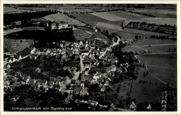 Postcard Untergruppenbach in Württemberg, aerial photograph
