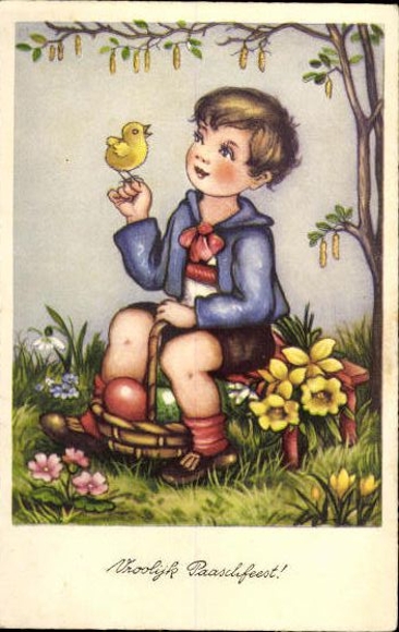 Set of 50 AK Easter chicks, lambs, religion etc.