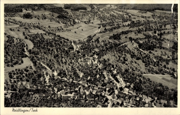 Postcard Neidlingen an der Teck Baden Württemberg, aerial photograph