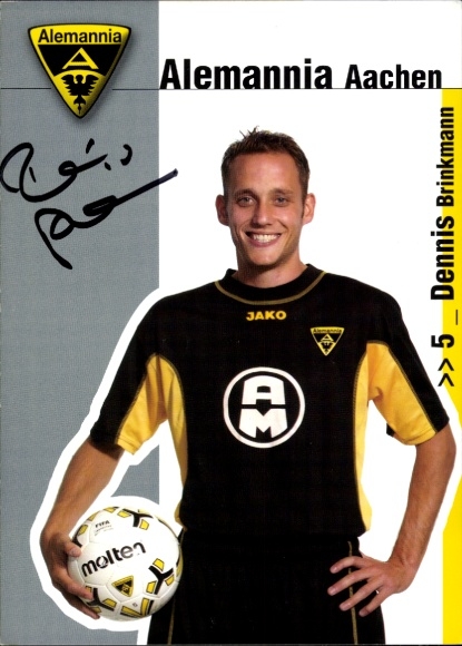Autogrammkarte Fußballer Dennis Brinkmann, Alemannia Aachen, Autogramm