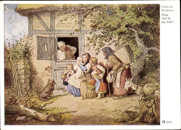 Künstler Ak Richter, Ludwig, Mein Nest ist das Best', Ackermann 2993