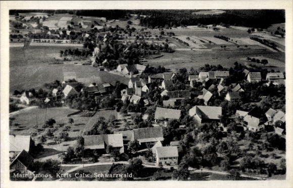 Postcard Martinsmoos Neubulach in the Black Forest, aerial photograph