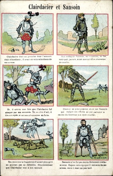 Ansichtkaart van kunstenaar Monnier, reclame, Clairdacier et Sansoin, Grands Magasins de la Samaritaine, Parijs