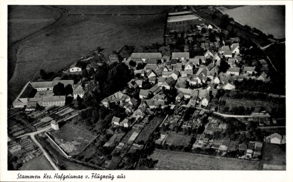 Postcard Stammen Trendelburg in Hesse, aerial photograph