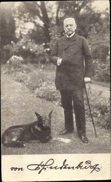 Postcard Field Marshal Paul von Hindenburg, speech to the German people 1925