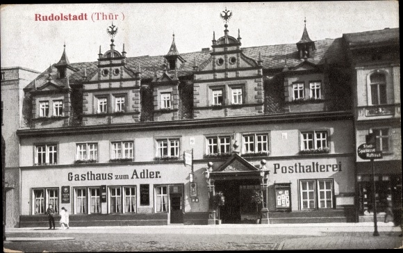 Ak Rudolstadt in Thüringen, Gasthaus zum Adler, Posthalterei