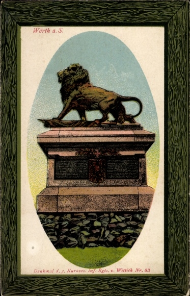 Postcard Wœrth sur Sauer Woerth Wörth an der Sauer Alsace Bas Rhin, Memorial of the Infantry Regiment