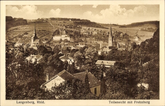 Postcard Langenberg Velbert in the Rhineland, partial view, Frohnberg