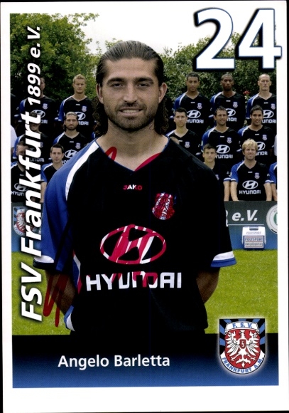 Autogrammkarte Fußballer Angelo Barletta, FSV Frankfurt, Autogramm