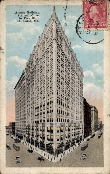 PC Saint Louis Missouri USA, Arcade Building, 8e en Olive tot Pine Street